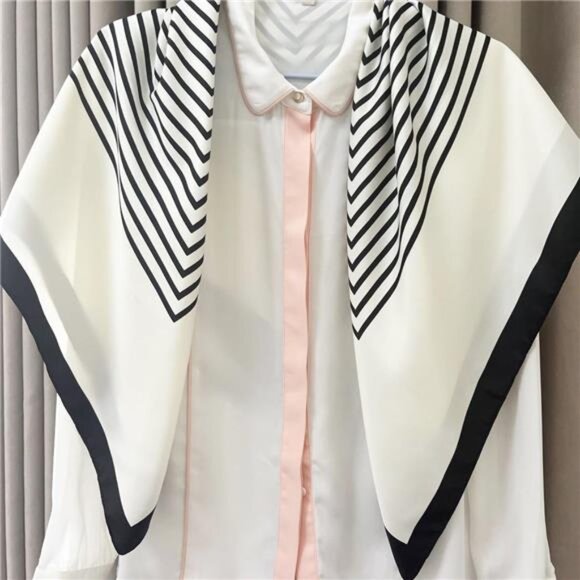 Silk Like Head Scarf for Women - Satin Large Hair Scarves - 35" Square - Picture 4 of 7